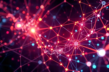 Stellar Networking: Constellation of Red and White Dots