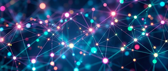 Futuristic Abstract Digital Node Network