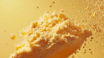 Golden flour explosion in baking concept