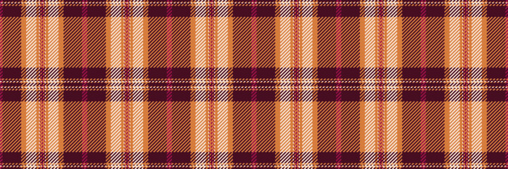 National check background pattern, simplicity plaid texture seamless. Girl textile fabric vector tartan in orange and dark colors.