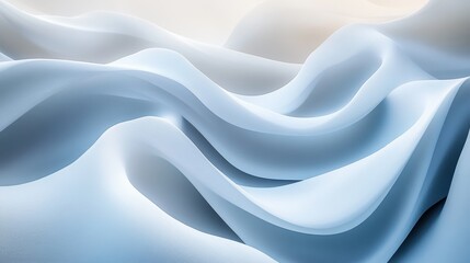 Obraz premium Abstract waves of light blue and white flow gently