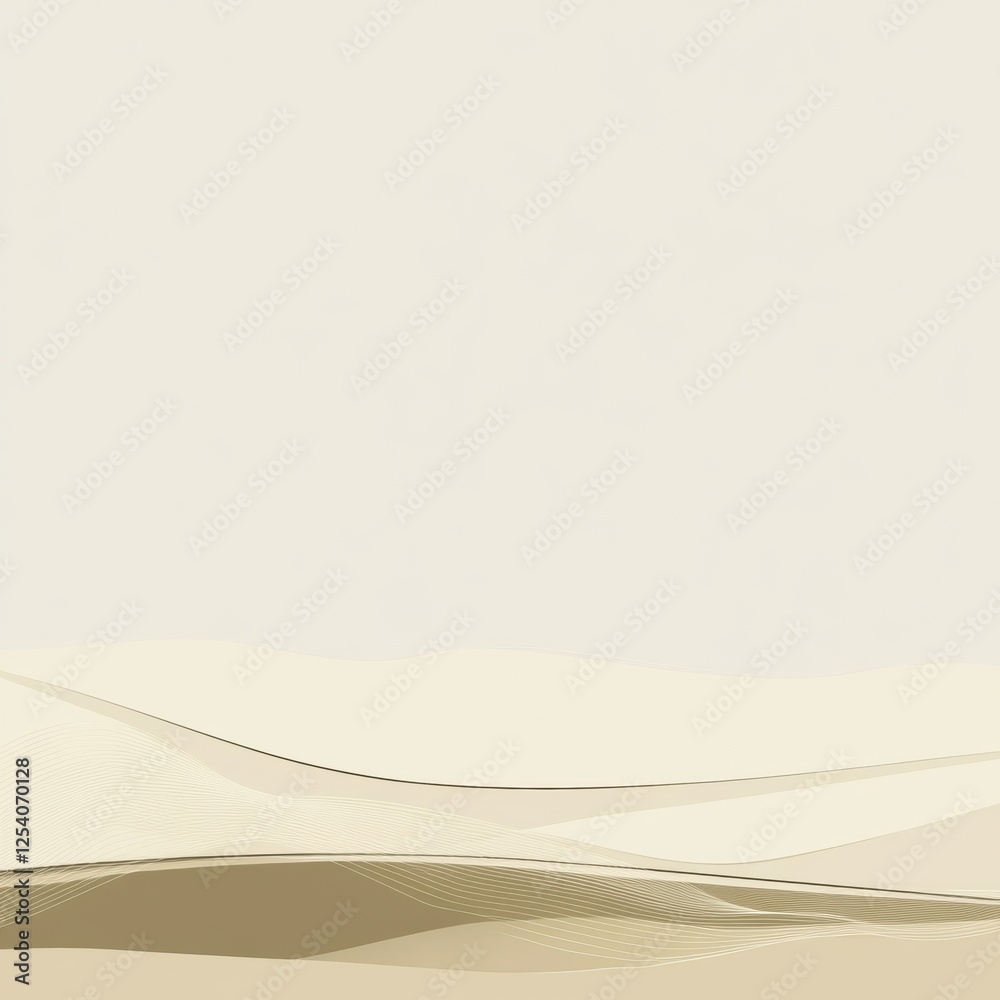 Poster Minimalistic design featuring a solid color background with a delicate line enhancing the visual appeal in contemporary art. Generative AI