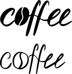 coffee hand drawn lettering style logo