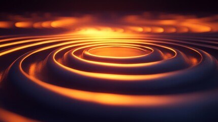Fototapeta premium Concentric circles glow with warmth and a sense of rhythm
