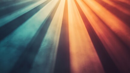 Light rays diverging in shades of blue and orange