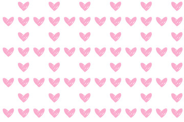 Seamless pattern with hand-drawn hearts