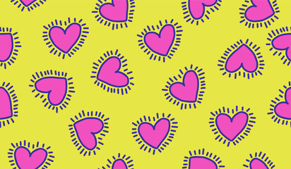 Cute heart symbol pattern background vector design