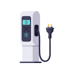 Electric Car Charging with Power Plug