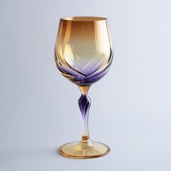 Elegant Amber and Purple Gradient Wine Glass, Exquisite Crystal Glassware for Sophisticated Occasions, Home Bar Decor, Table Setting