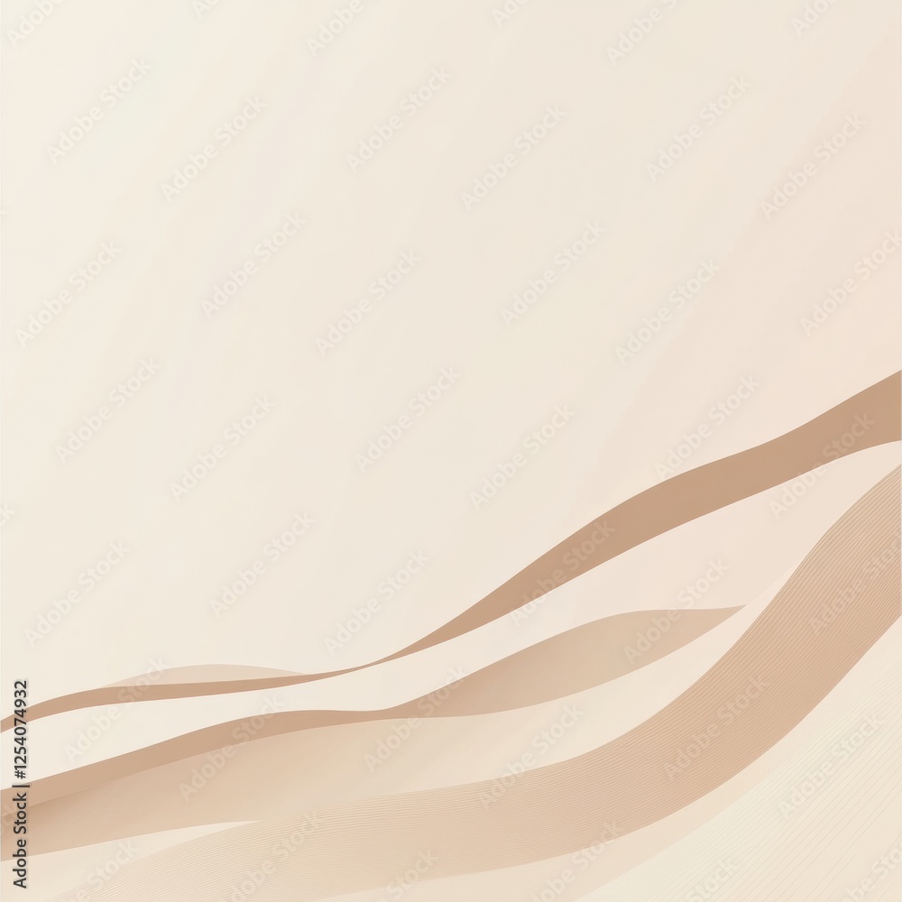 Poster Minimalistic design featuring soft curves on a solid color background with a subtle line detail for modern aesthetics. Generative AI