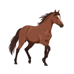 Obraz premium Graceful Horse with Flowing Mane - Artistic Equestrian Illustration