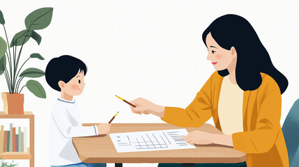 A Cozy Living Room Teaching Responsibility to Young Children