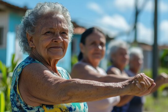 Community park fitness seniors engaging in outdoor health activities and lifestyle