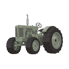 Obraz premium Tractor with Large Wheels and Simple Design