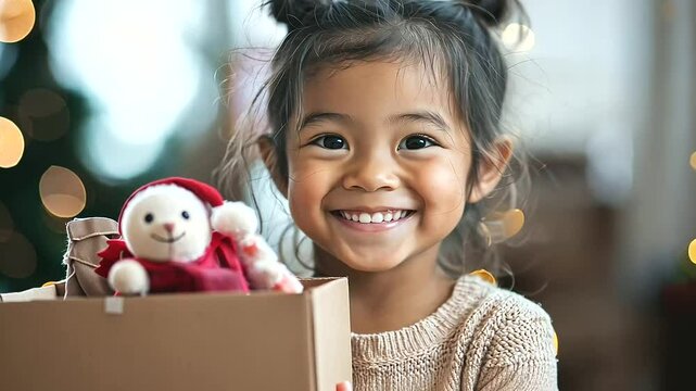 1_Child Donating Toys to Charity Drive with a Big Smile