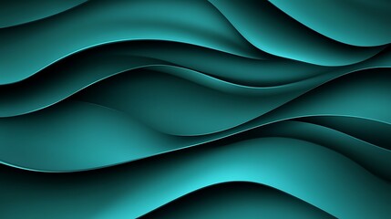 Obraz premium Teal Wave Abstract Background