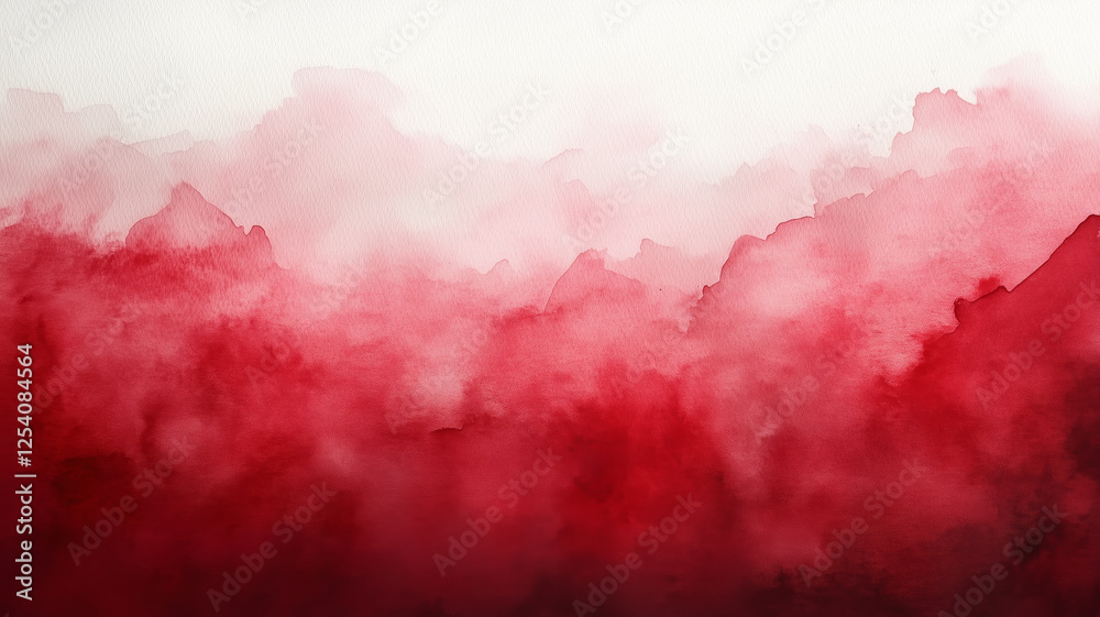 Aufkleber A red and white painting with a red line that is almost the entire width of the painting. The red line is very thick and the white background is very light. The painting has a very bold