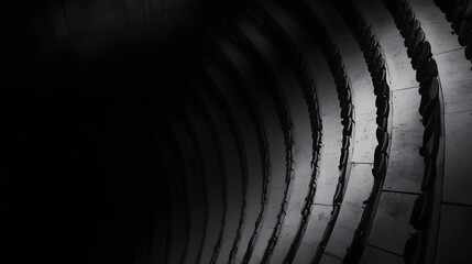 Fototapeta premium Black and white photograph of the curved 