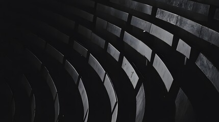 Fototapeta premium Black and white photograph of the curved 