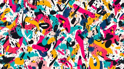 Obraz premium Abstract Colorful Paint Splatter Artistic Background Design Modern Texture Vibrant Energetic Bold Graphic Seamless Pattern Illustration Digital Art 