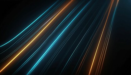 Orange and blue glowing rays of light