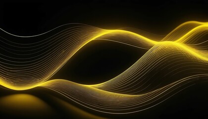 Yellow wavy lines abstract 