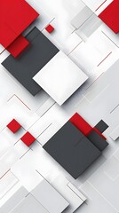 A white background with gray and red squares, forming an X shape
