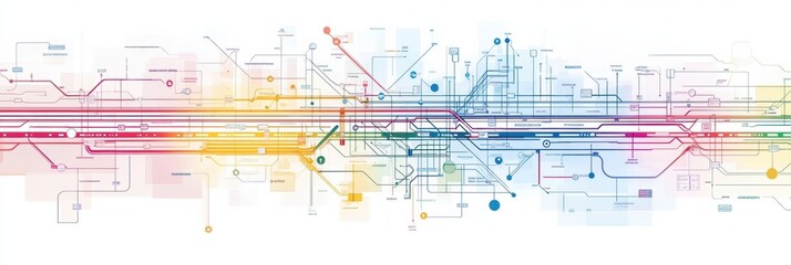 Metro station layout and subway plan showcasing underground public transport network. Generative AI