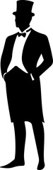 Silhouette of a Gentleman in Formal Attire