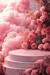 Serene floral display dreamy studio photography soft lighting close-up rose aesthetic