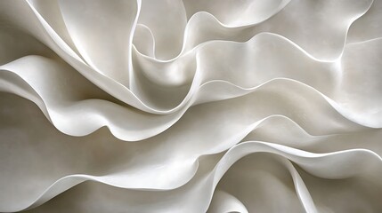 Fototapeta premium White fabric waves, abstract texture