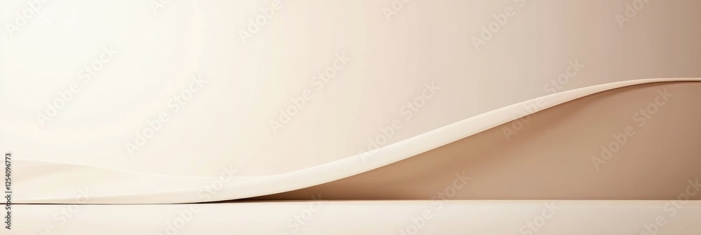 Poster Curved line on a minimalistic background creates visual interest and depth in a modern design setting. Generative AI