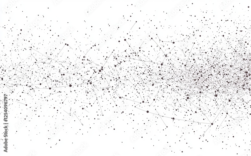 Poster an abstract plexus design with linking dots and lines. depicts the concept of a global network, adva