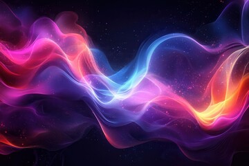 Dynamic waves of color abstract visual art digital creation vibrant scene artistic perspective fluid motion