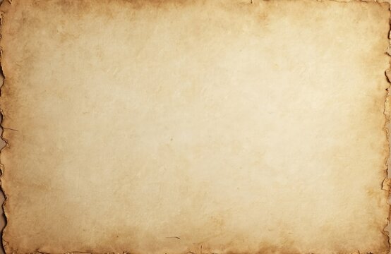 Old paper with manuscript texture. Shabby vintage parchment background. Blank antique page with weathered grunge. Beige and amber shades of aged blank cardbox journal paperboard.