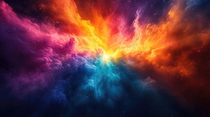 Naklejka premium A vibrant cosmic explosion of colors representing the beauty of the universe.
