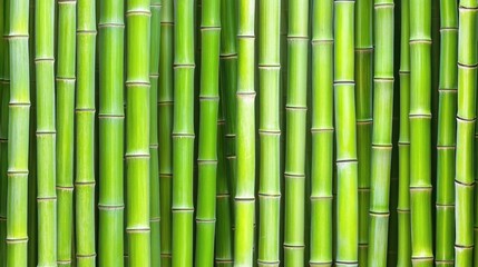 Obraz premium Vibrant Green Bamboo Stalks Close Up View