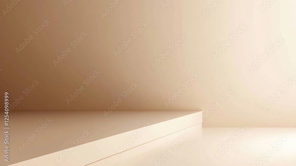 Poster Minimalistic solid color background with a thin line at the bottom creating a calm and serene atmosphere in a modern space. Generative AI