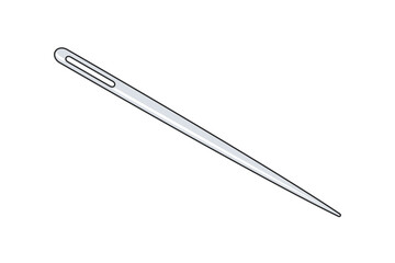 Straight sewing needle icon vector graphic