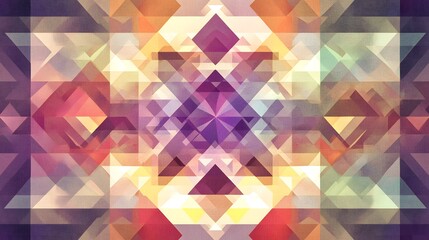 Fototapeta premium A symmetrical geometric pattern with triangles and squares 