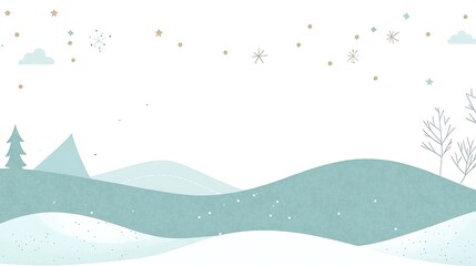 Obraz premium Winter landscape, snowy hills, festive background