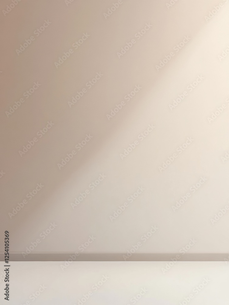 Poster Solid color minimalistic background with a thin line at the bottom creating a sense of tranquility and simplicity. Generative AI