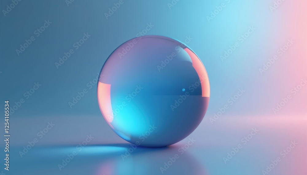 Leinwandbilder abstract metaball with blue gradient. spherical glass orb design element. modern illustration. space
