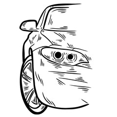sketch of a card, logo car, line drawing 
