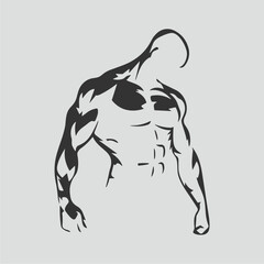 vector illustration of an bodybuilder