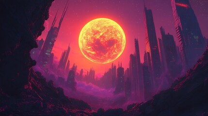 Obraz premium Design a volumetric prism artwork using bold, gradient shades to accentuate depth and intricacy, employing minimalism in digital art. Illustration, image