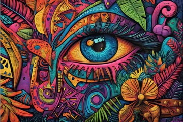 An abstract digital artwork with vivid geometric shapes, featuring a dynamic and imaginative design, creating a modern and impactful visual effect, and generating a playful and lively atmosphere