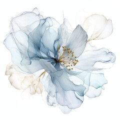 Abstract flower, delicate botanical floral background. Generative AI.
