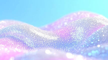 Abstract Glitter Waves; Soft Pastel Colors; Digital Art; Background Design