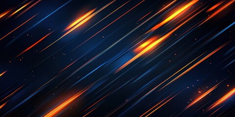 Abstract Diagonal Lines Glowing Orange And Blue